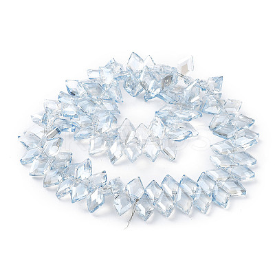 Electroplate Rhombus Glass Beads Strands EGLA-A036-12A-PL01-1