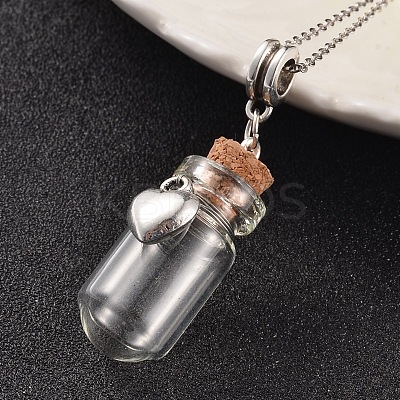 Glass Bottle European Dangle Charms PALLOY-JF00110-1