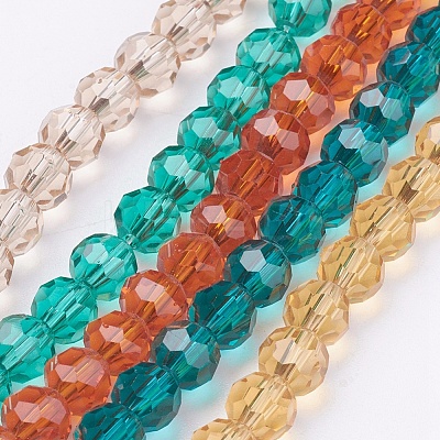 Eco-Friendly Glass Round Beads Strands EGLA-J042-6mm-M02-1