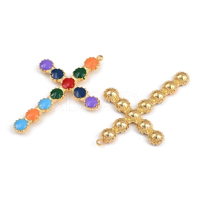 304 Stainless Steel Colorful Enamel Pendants STAS-P410-03G-1