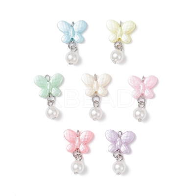 Opaque Acrylic Butterfly Pendants PALLOY-JF04289-01-1