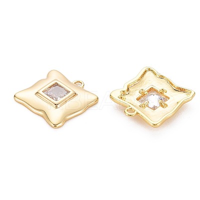 Brass Micro Pave Clear Cubic Zirconia Pendants KK-S360-149-NR-1