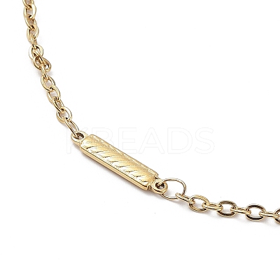Ion Plating(IP) 304 Stainless Steel Rectangle Link Chain Necklace X-NJEW-K249-04G-1