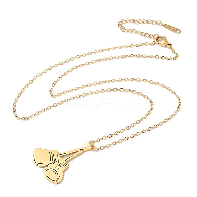 304 Stainless Steel Pendant Necklaces NJEW-Z073-04G-1