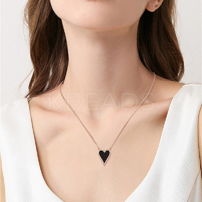 3Pcs 3 Colors Rhinestone Heart Pendant Necklace NJEW-AN0001-69-1
