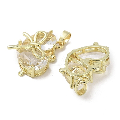 Real 18K Gold Plated Brass Glass Pendants KK-R161-02G-05-1