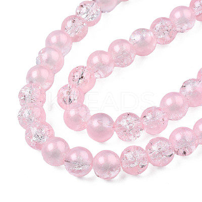 Translucent Crackle Glass Beads Strands CCG-T003-01B-1