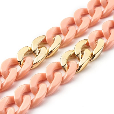 Handmade Opaque Acrylic Curb Chains AJEW-JB00963-1