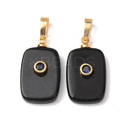 Natural Obsidian Pendants G-P628-01G-05-1