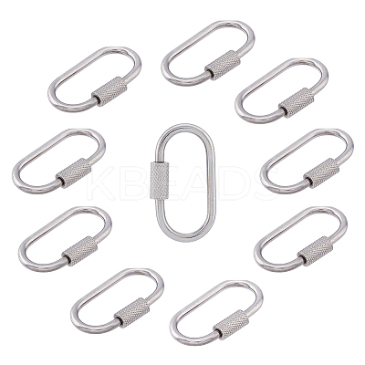 304 Stainless Steel Screw Carabiner Lock Charms STAS-UN0047-24P-1