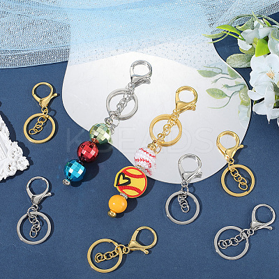 24Pcs 2 Caolors Alloy Keychain Clasps KEYC-SC0001-81-1