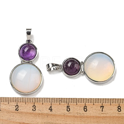 Opalite & Natural Amethyst Pendants G-G147-06P-06-1