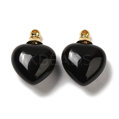 Natural Obsidian Perfume Bottle Pendants G-Z039-03G-04-1