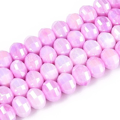 Anti-Tarnish Electroplate Glass Beads Strands GLAA-T025-8mm-19A-1