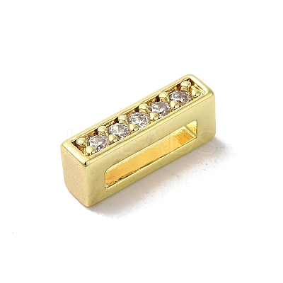 Brass Micro Pave Cubic Zirconia Beads KK-H487-25G-09-1