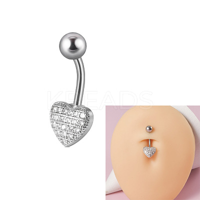 304 Stainless Steel with Crystal Rhinestone Belly Rings FS-WG2C664-04-1