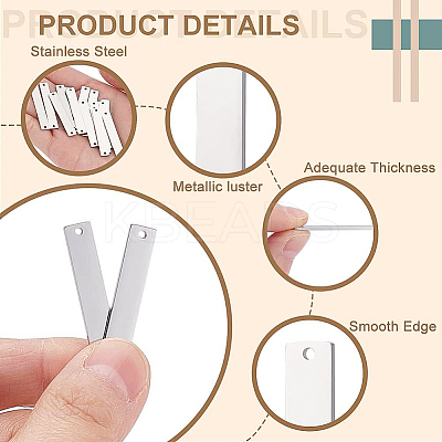 16Pcs 304 Stainless Steel Connector Charms FIND-BC0003-43-1
