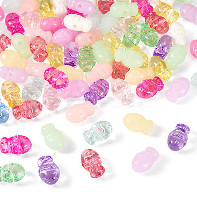 80Pcs 2 Styles Opaque Acrylic Beads OACR-TA0004-90-1
