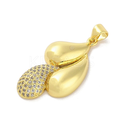 Rack Plating Brass Clear Cubic Zirconia Pendants KK-S380-19G-1