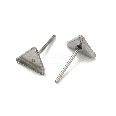 Tarnish Resistant Earring Cabochon Settings 304 Stainless Steel Ear Studs Blank Settings STAS-Q170-11-1