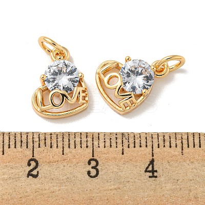 Brass Micro Pave Cubic Zirconia Pendants KK-K378-02G-1