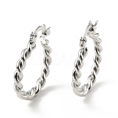 Brass Twist Rope Hoop Earrings for Women EJEW-A070-10P-1
