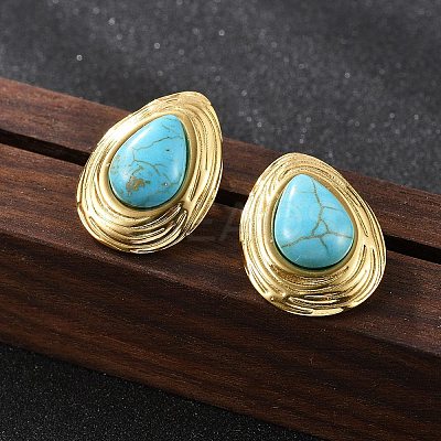 201 Stainless Steel Teardrop Stud Earrings EJEW-P304-08G-1