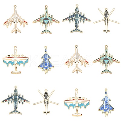 24Pcs 6 Styles Alloy Enamel Pendants ENAM-CJ0007-45-1