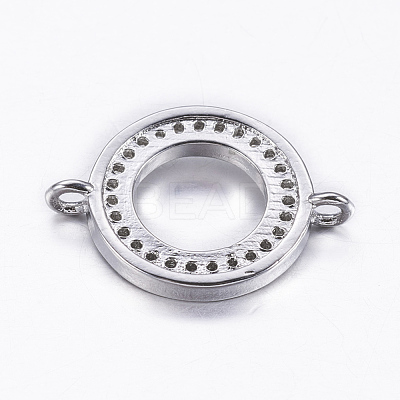 Brass Micro Pave Cubic Zirconia Links ZIRC-E136-51P-1