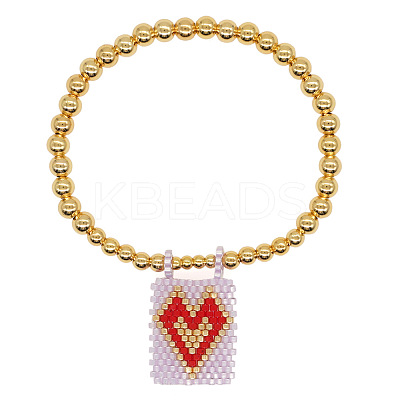 Bohemian Glass Seed Bead Charm Bracelets IW8477-14-1