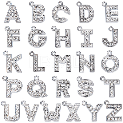 1 Set Alloy Micro Pave Cubic Zirconia Rhinestone Pendants ALRI-SC0001-53-1