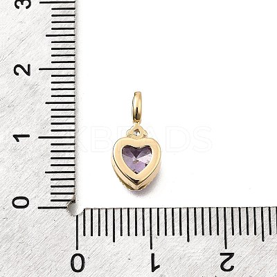 Brass Pave Cubic Zirconia Charms LS-KK-Q097-03E-G-1