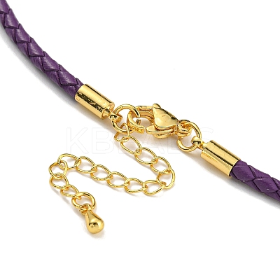 Leather Braided Cord Link Bracelets MAK-K022-01G-07-1