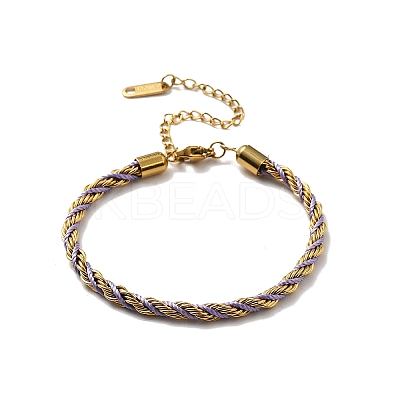 Twisted Nylon Cord Bracelets for Women BJEW-V007-01G-03-1