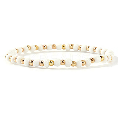 Plastic & Brass Beaded Stretch Bracelet for Women JP1152-1-1