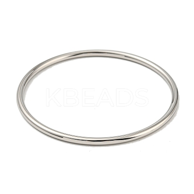 Non-Tarnish 304 Stainless Steel Simple Plain Bangle for Women BJEW-F461-01D-P-1
