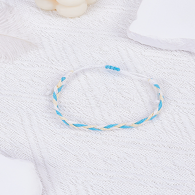 1Pc Bohemian Style Waxed Cord Braided Bracelets for Men Women BJEW-LP0004-20-1