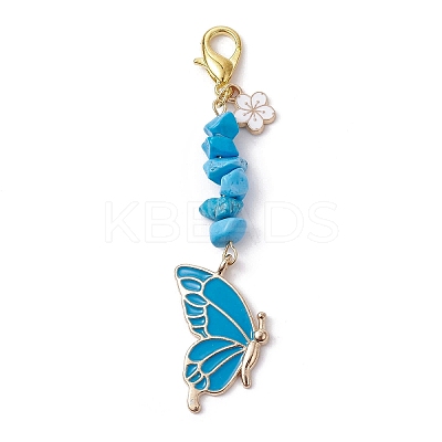 Butterfly Alloy Enamel Pendants Decoraiton HJEW-JM01637-04-1