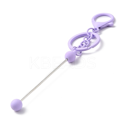 Spray Painted Alloy Bar Beadable Keychain for Jewelry Making DIY Crafts KEYC-A011-02-1