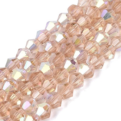 AB Color Plated Transparent Glass Beads Strands GLAA-G127-01-02F-1