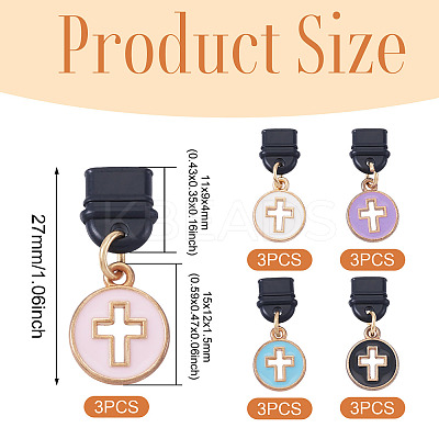 15Pcs 5 Colors Alloy Enamel Mobile Plugs HJEW-TA00373-1