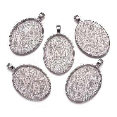 Alloy Pendant Cabochon Settings PALLOY-A15657-N-NF-1