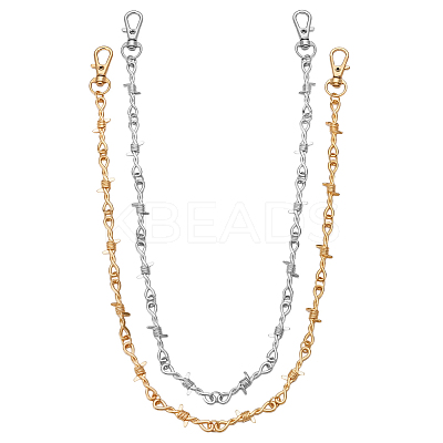 2Pcs 2 Colors Alloy Trouser Chain HJEW-PH02273-1