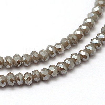 Faceted Rondelle Full Rainbow Plated Electroplate Glass Beads Strands EGLA-M004-2mm-A13-1