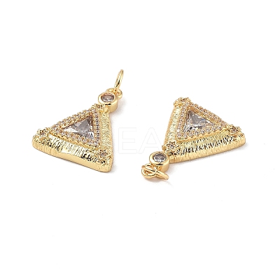 Brass Micro Pave Clear Cubic Zirconia Pendants KK-E068-VF328-1