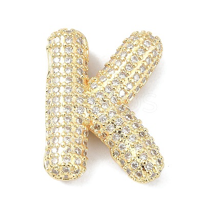 Rack Plating Brass Micro Pave Cubic Zirconia Pendants KK-Q790-01K-G-1