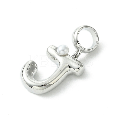 Rack Plating Brass with ABS Plastic Pearl European Dangle Charms KK-G501-02J-P-1