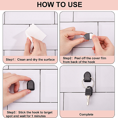 50Pcs 5 Colors Self-adhesive ABS Plastic Car Headrest Hook FIND-CP0002-52-1