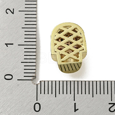 Brass Micro Pave Red Cubic Zirconia Beads ZIRC-P119-12G-1