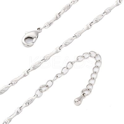 Brass Twisted Bar Link Chain Necklaces NJEW-D302-63P-1